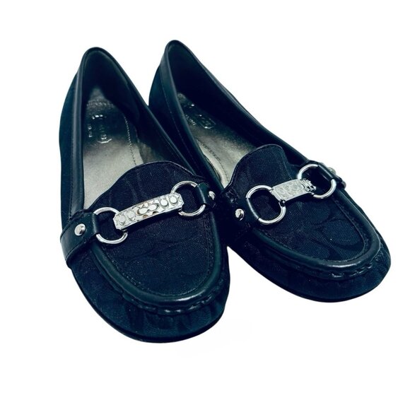 Coach Eileen Monogram Leather & Canvas Slip On Loafers Women's Size 6.5. RARE! - Picture 2 of 8